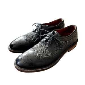 Johnston & Murphy Black and Gray Wingtip Oxfords